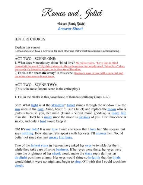 romeo and juliet act 2 study guide|act 2 scene romeo and juliet summary.